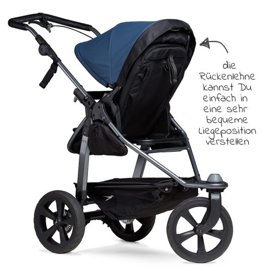 TFK Kombi-Kinderwagen Mono mit Luftkammerreifen - inkl. Kombi-Einheit (Babywanne+Sitz) + XXL-Zamboo Zubehör - Antiseptisch