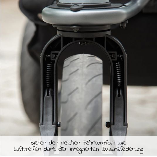 TFK Passeggino combinato Mono con pneumatici a camera d'aria - incl. unità combinata (navicella+seggiolino) + accessori XXL Zamboo - antisettico
