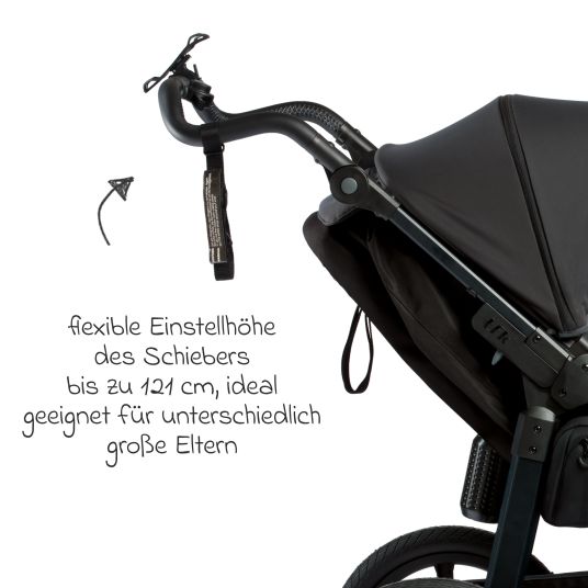 TFK Combi baby carriage Pro with pneumatic tires incl. combi unit (carrycot+seat) incl. cell phone holder, drinks bottle & XXL accessory pack - anthracite