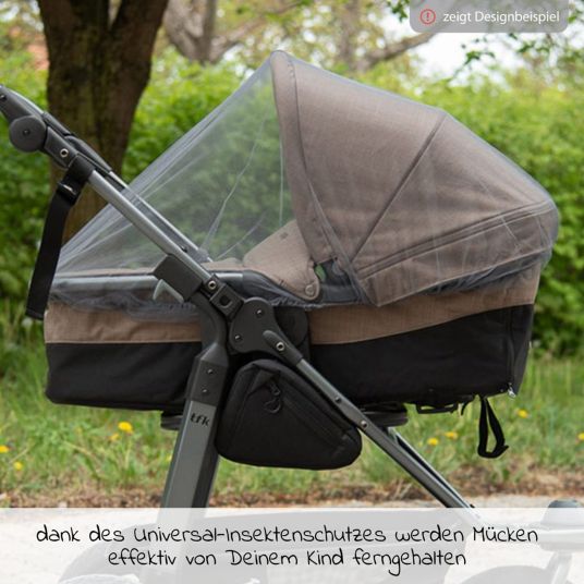 TFK Combi baby carriage Pro with pneumatic tires incl. combi unit (carrycot+seat) incl. cell phone holder, drinks bottle & XXL accessory pack - anthracite