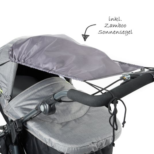 TFK Joggster Adventure 2 Set passeggino combinato con Multi X e portabicchieri gratuito, parapioggia, coprisedile e cappottina parasole - Quiet Shade