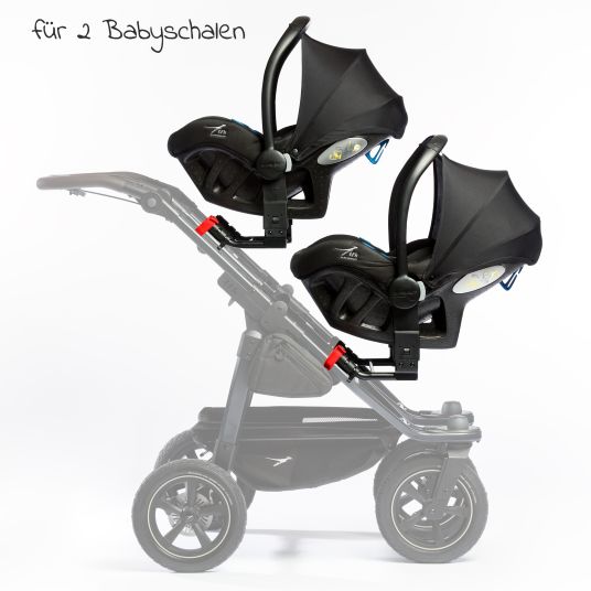TFK Maxi-Cosi / Cybex / Joie / Avionaut Adapter für zwei Babyschalen für Geschwister-& Zwillingskinderwagen Duo 2