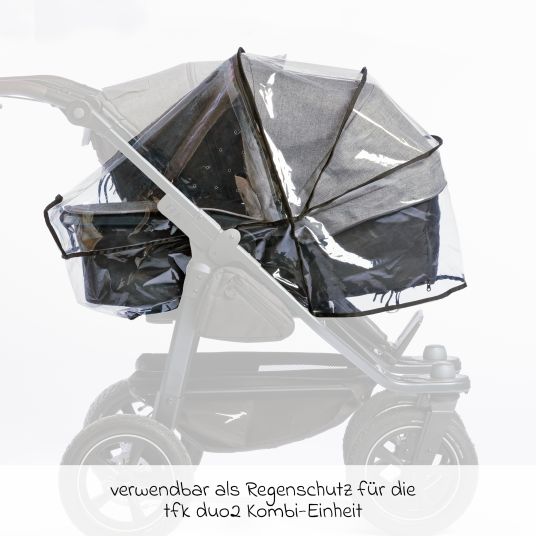TFK Rain cover for a Duo 2 combination unit (carrycot + seat)