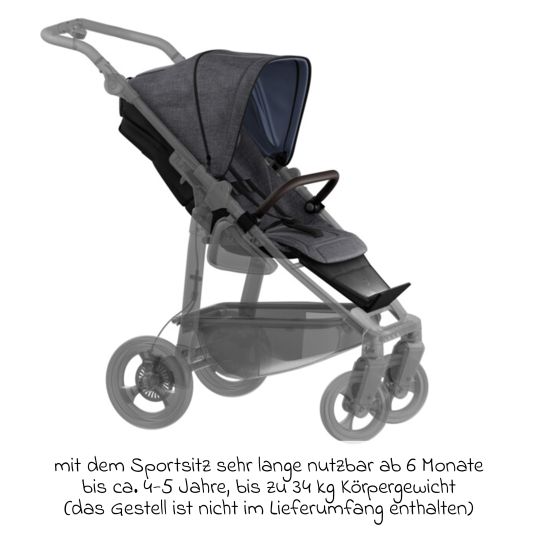 TFK Sedile sportivo XXL per Mono 3/4 e Pro - Grigio Premium