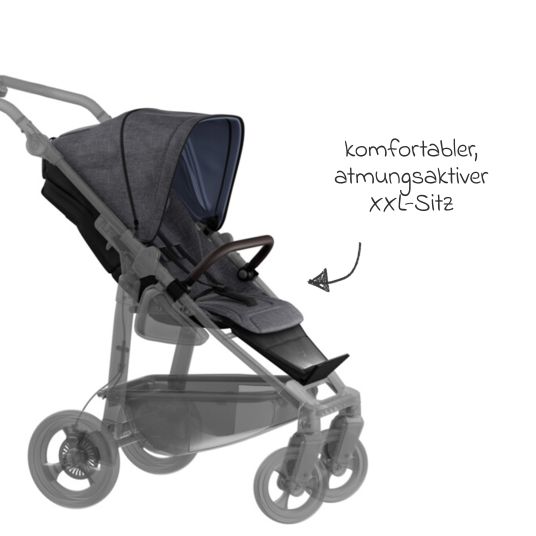 TFK Sedile sportivo XXL per Mono 3/4 e Pro - Grigio Premium