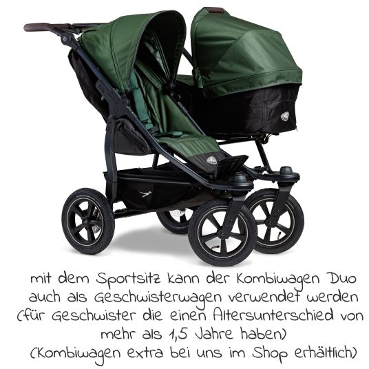 TFK Sports seat (1 x XXL comfort seat) for Duo 2 for children up to 45 kg - Olive