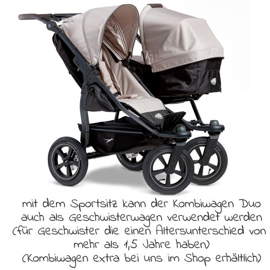 TFK Sportsitz (1 x XXL-Komfort-Sitz) für Duo 2 für Kinder bis 45 kg - Sand