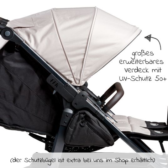 TFK Sportsitz (1 x XXL-Komfort-Sitz) für Duo 2 für Kinder bis 45 kg - Sand