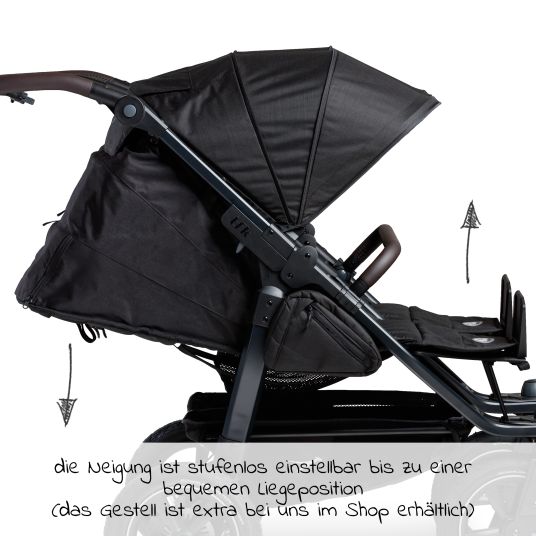 TFK Sportsitz (1 x XXL-Komfort-Sitz) für Duo 2 für Kinder bis 45 kg - Schwarz