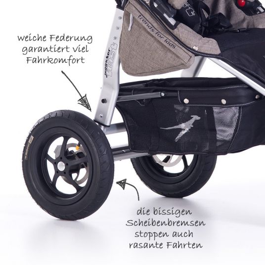 TFK Stroller Joggster Twist Premium Line - Melange Mud