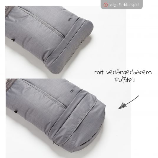 TFK Thermo-Fleece Fußsack mit verlängerbarem Fußteil - Premium Grau