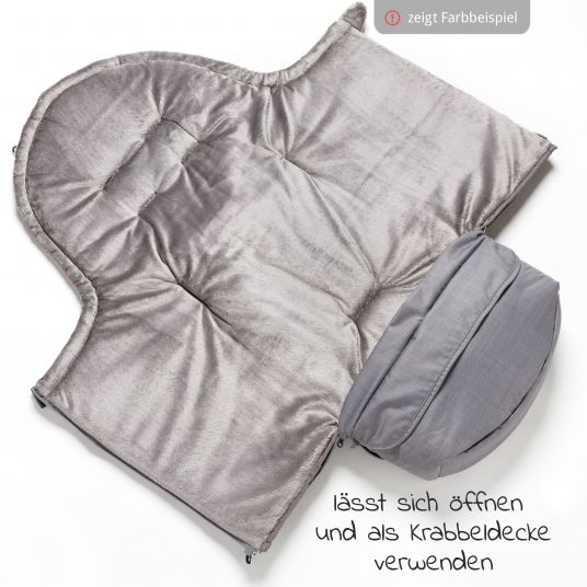 TFK Thermo-Fleece Fußsack mit verlängerbarem Fußteil - Premium Grau