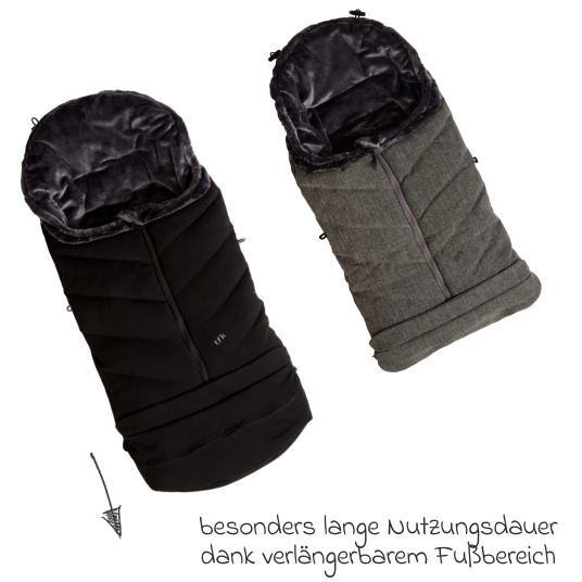 TFK Thermo-Fleece Fußsack mit verlängerbarem Fußteil - Premium Grey