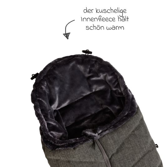 TFK Thermo-Fleece Fußsack mit verlängerbarem Fußteil - Premium Grey