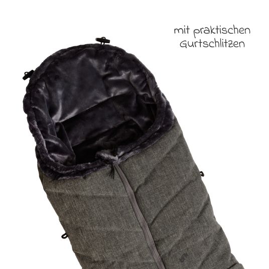 TFK Thermo-Fleece Fußsack mit verlängerbarem Fußteil - Premium Grey