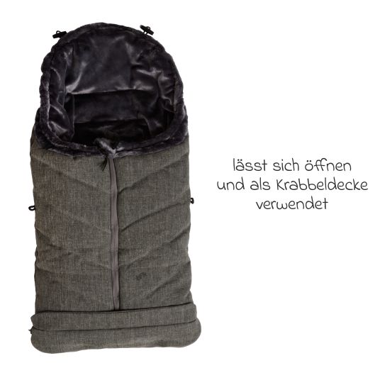 TFK Thermo fleece footmuff with extendable foot section - Premium Grey