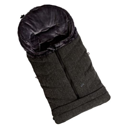 TFK Thermo-Fleece Fußsack mit verlängerbarem Fußteil - Premium Schwarz