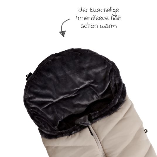 TFK Thermo fleece footmuff with extendable foot section - Sand