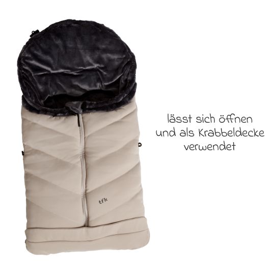 TFK Thermo fleece footmuff with extendable foot section - Sand