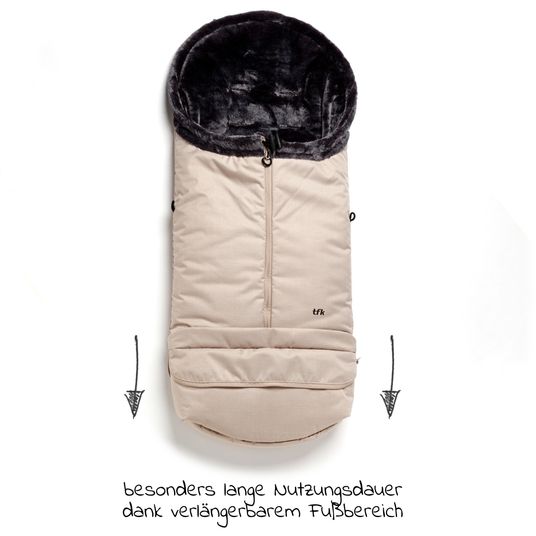 TFK Thermo fleece footmuff with extendable foot section - Sand