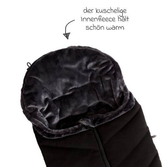 TFK Thermo-Fleece Fußsack mit verlängerbarem Fußteil - Schwarz