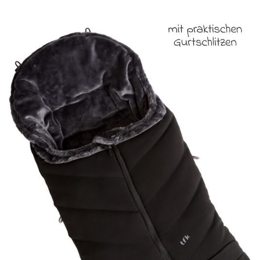 TFK Thermo-Fleece Fußsack mit verlängerbarem Fußteil - Schwarz