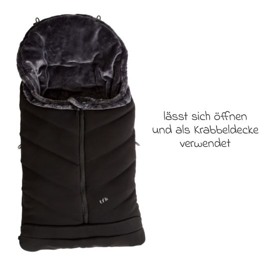 TFK Thermo-Fleece Fußsack mit verlängerbarem Fußteil - Schwarz