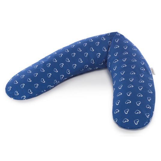 Theraline Fodera per cuscino per allattamento Comfort 180 cm - Cuori - blu