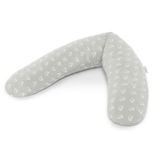 Theraline Fodera per cuscino per allattamento Comfort 180 cm - Cuori - grigio