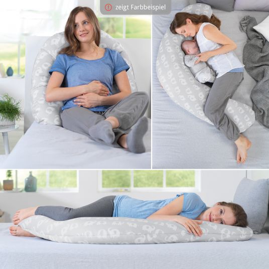 Theraline Coperta di ricambio per il cuscino per allattamento The Comfort 180 cm - Stelle grandi - Grigio