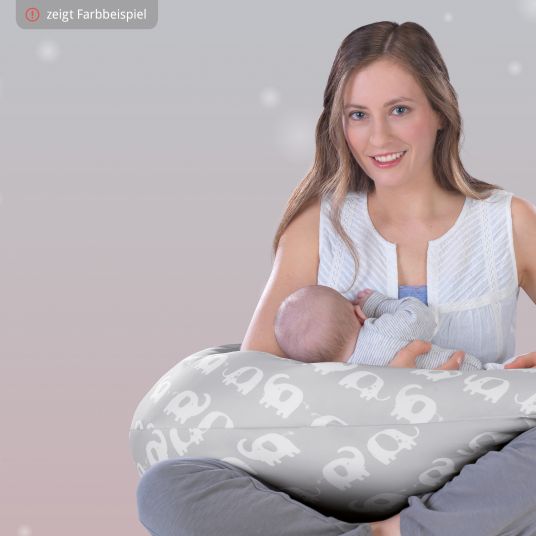 Theraline Coperta di ricambio per il cuscino per allattamento The Comfort 180 cm - Stelle grandi - Grigio