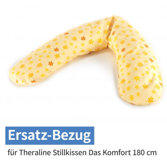 Theraline Ersatzbezug für Stillkissen Das Komfort 180 cm - Blümchen - Gelb