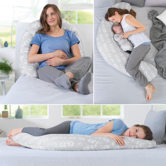 Theraline Replacement cover for nursing pillow The Comfort 180 cm - herd of elephants