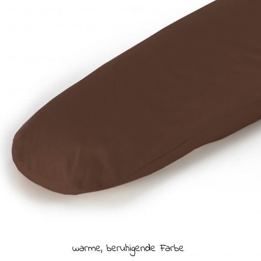 Theraline Fodera di ricambio per cuscino per allattamento The Comfort - Jersey 180 cm - Marrone scuro