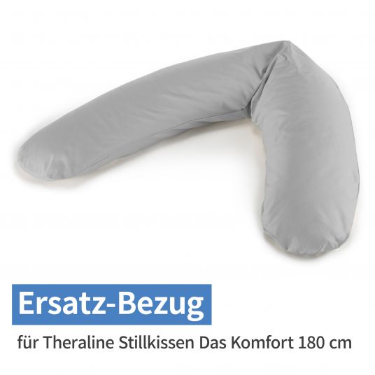 Theraline Ersatzbezug für Stillkissen Das Komfort - Jersey 180 cm - Grau