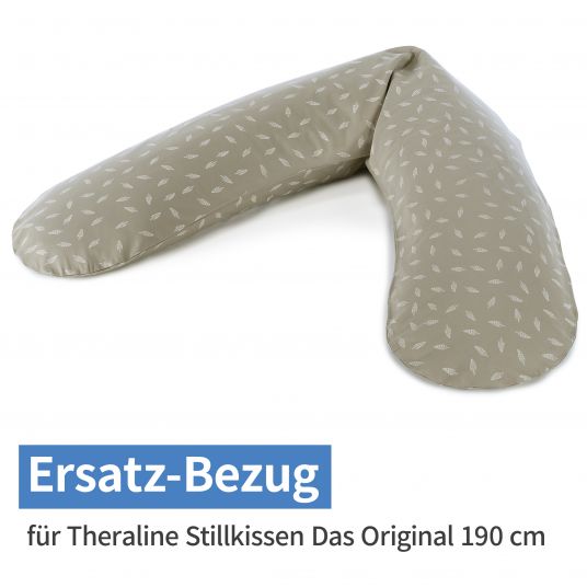 Theraline Ersatzbezug für Stillkissen Das Original 190 cm - Blättertanz - Taupe