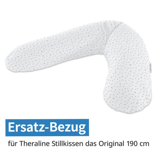 Theraline Fodera di ricambio per cuscino per allattamento Das Original 190 cm - Blümlein - Blu