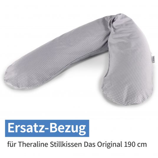 Theraline Ersatzbezug für Stillkissen Das Original 190 cm - Punkte - Grau