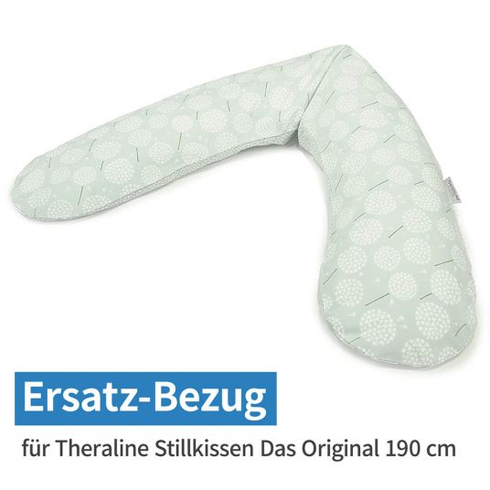 Theraline Ersatzbezug für Stillkissen Das Original 190 cm - Pusteblume - Zartgrün