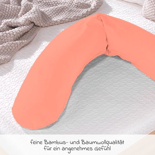 Theraline Replacement cover for nursing pillow The Original - Bamboo 190 cm - Coral