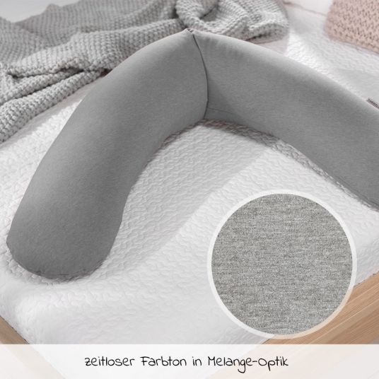 Theraline Replacement cover for nursing pillow The Original - Bamboo 190 cm - Melange Medium Grey