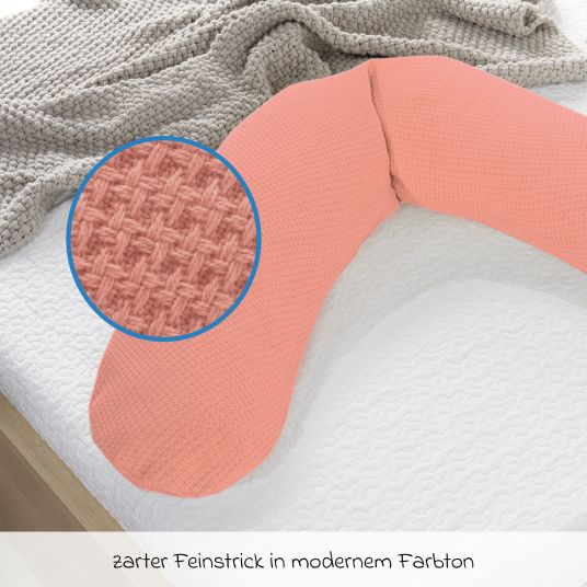 Theraline Replacement cover for nursing pillow Das Original - fine knit 190 cm - peach pink