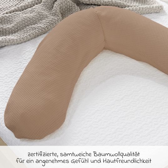 Theraline Fodera di ricambio per cuscino da allattamento Das Original - maglia fine 190 cm - Savannah