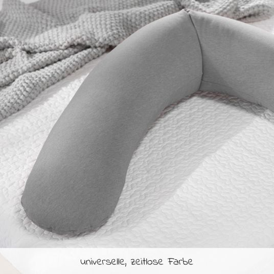 Theraline Coperta di ricambio per il cuscino per allattamento The Original - Jersey 190 cm - Grigio medio melange