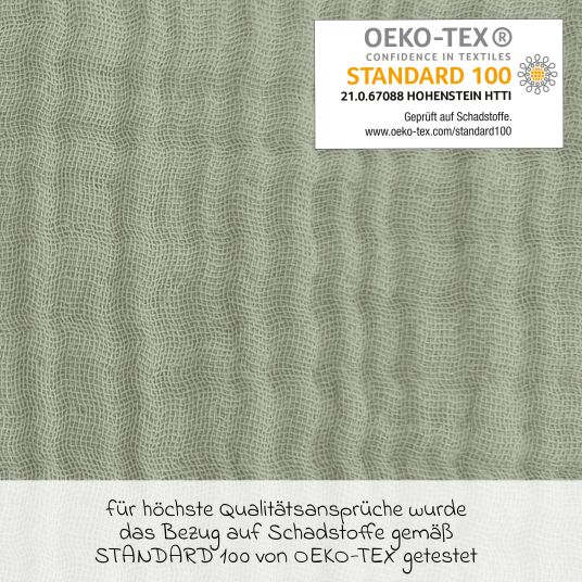 Theraline Fodera di ricambio per il cuscino per allattamento The Original - mussola 190 cm - salvia