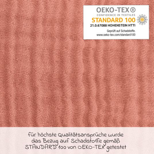 Theraline Fodera di ricambio per cuscino per allattamento The Original - Mussola 190 cm - Terracotta