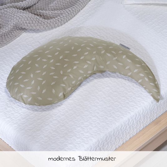 Theraline Replacement cover for nursing pillow The Yinnie 135 cm - leaf dance - taupe