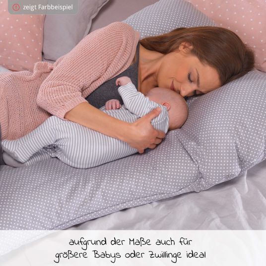 Theraline Sleep and nursing pillow my7 - incl. cover Bamboo 80 x 150 cm - clay gray