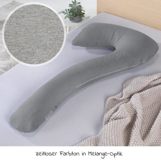 Theraline Sleep and nursing pillow my7 - incl. cover Bamboo 80 x 150 cm - melange medium gray