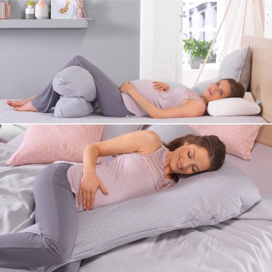 Theraline Sleep and nursing pillow my7 - incl. cover Bamboo 80 x 150 cm - melange medium gray